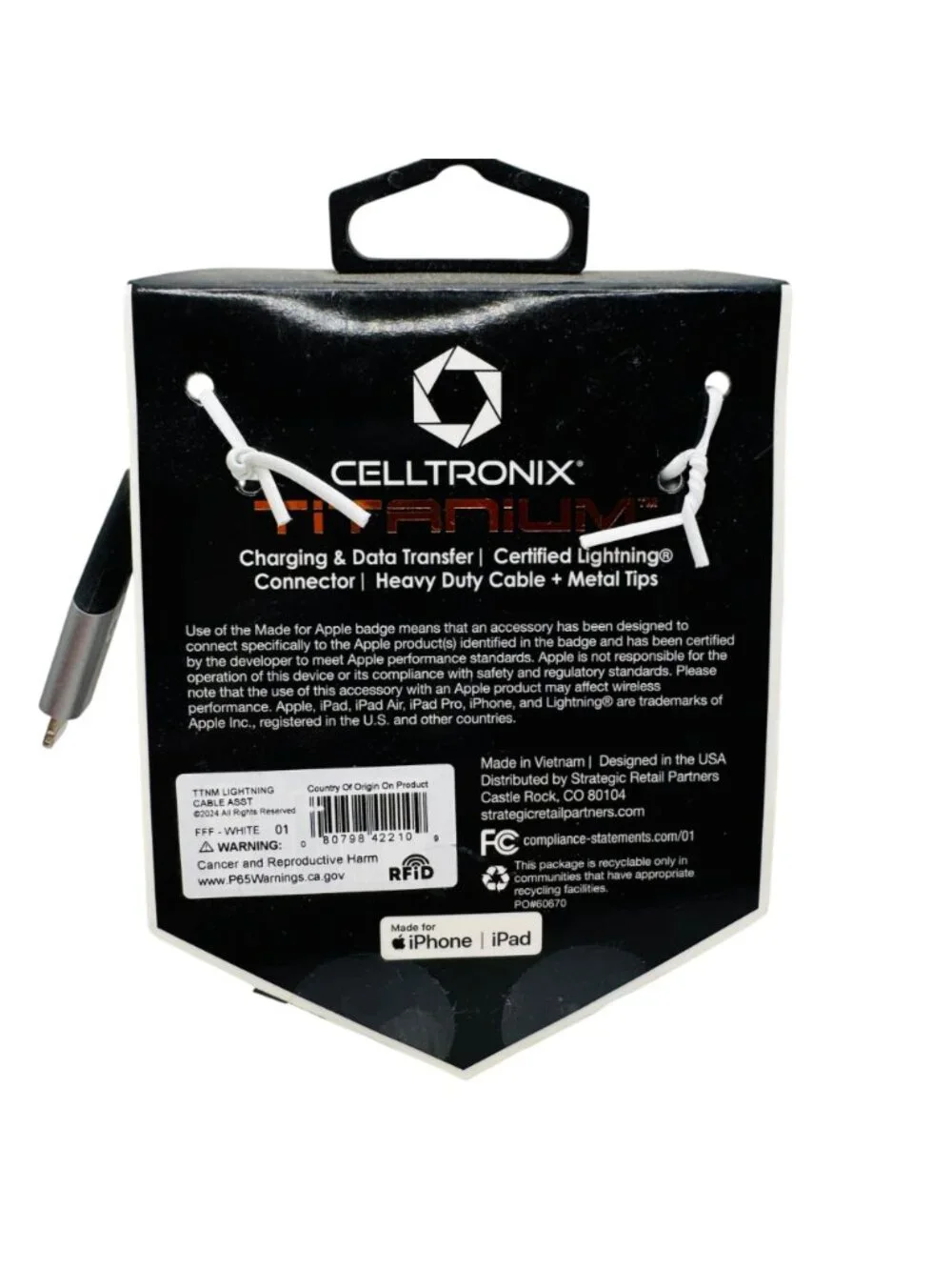 Celltronix Titanium 6Ft Heavy Duty Usb A To Fast Charging Cable For Iphone Ipad